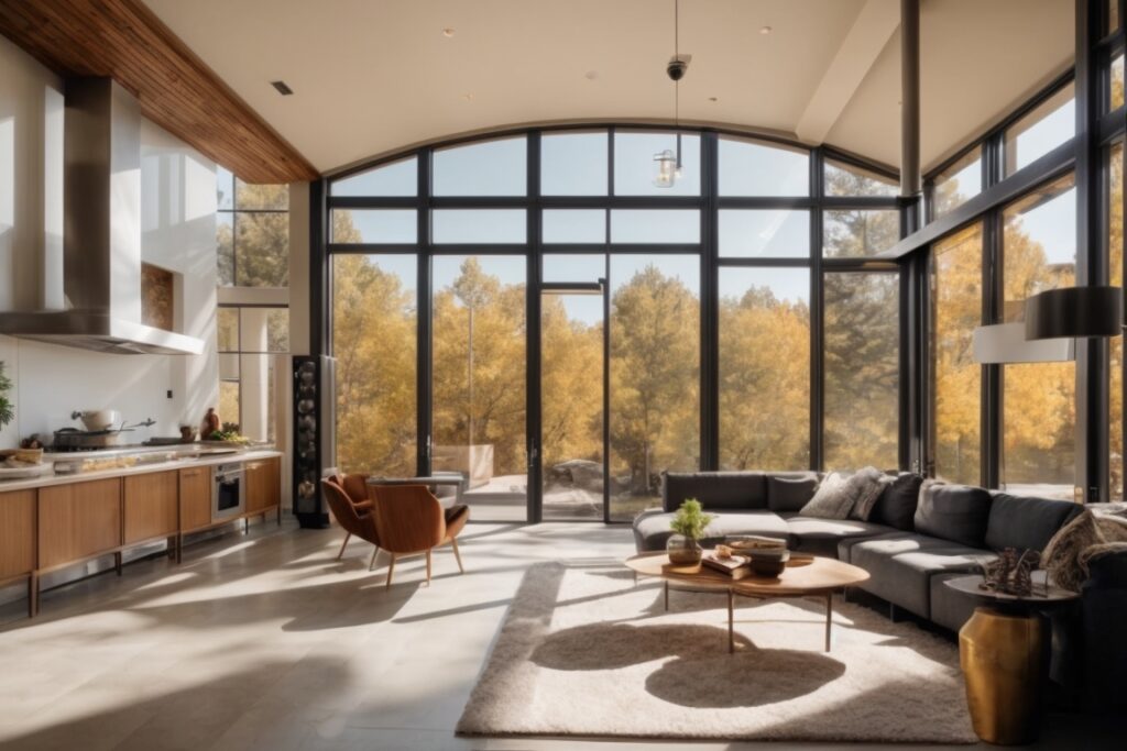 Denver home with solar control window film, natural light illuminating interiors