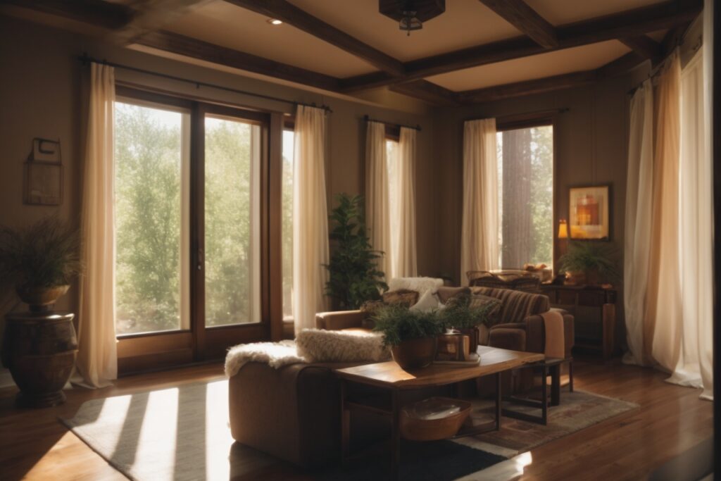 Denver home interior with solar window film reducing sunlight glare