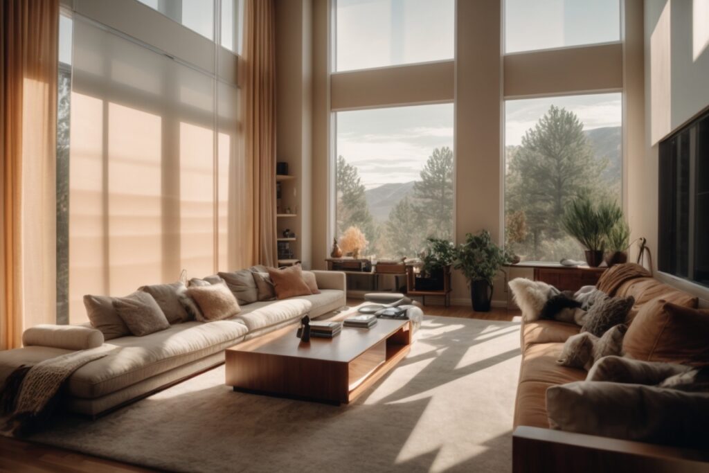 Denver home interior with heat blocking window film and gentle cool air flow