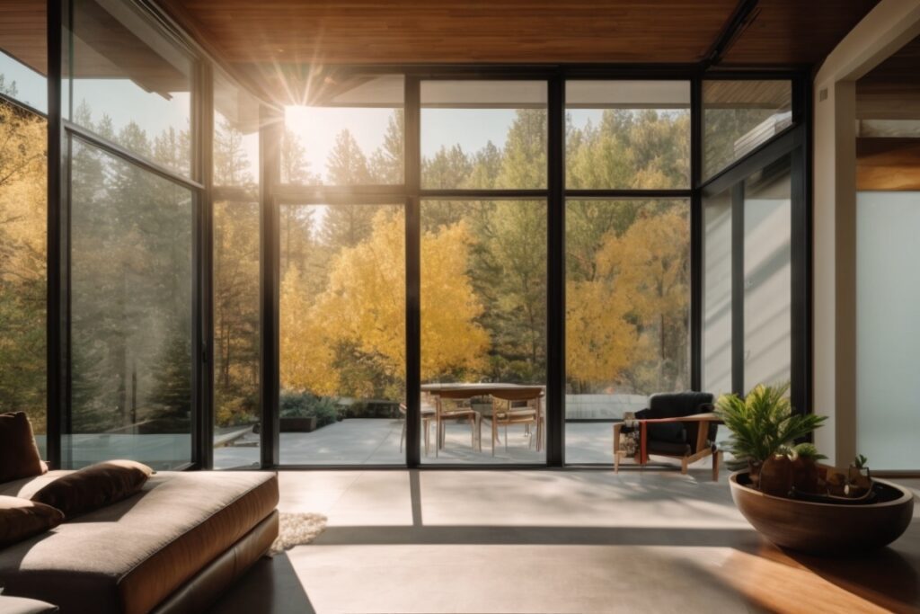 Denver home interior with thermal window film blocking UV rays