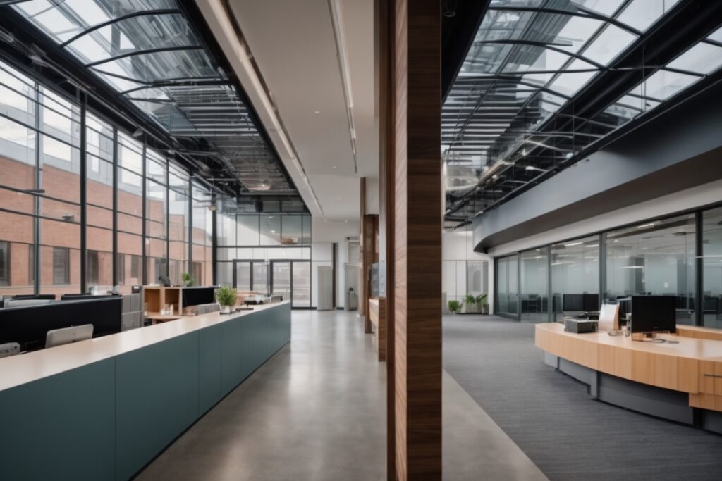 Denver office with opaque windows for privacy and light control