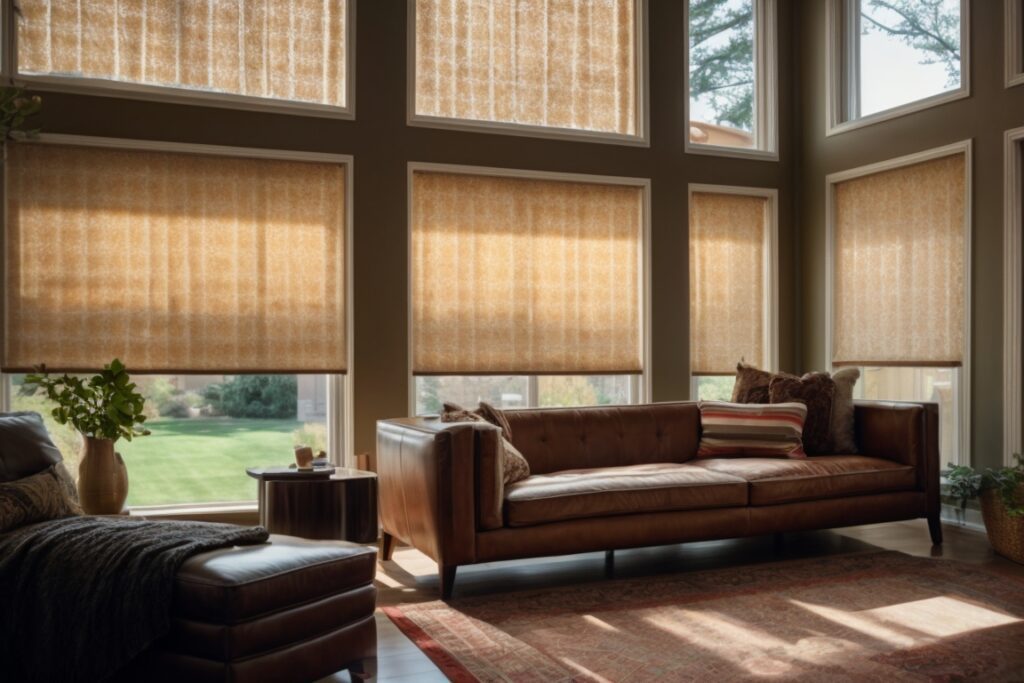 Denver home interior with opaque patterned window film for privacy