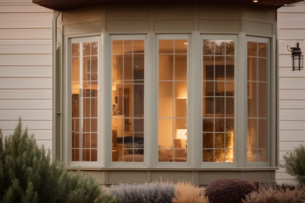 Denver home exterior with frosted window films, soft natural light within rooms