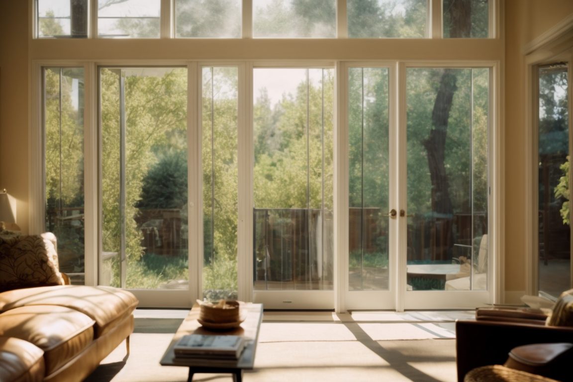 Denver home interior with light filtering through opaque windows