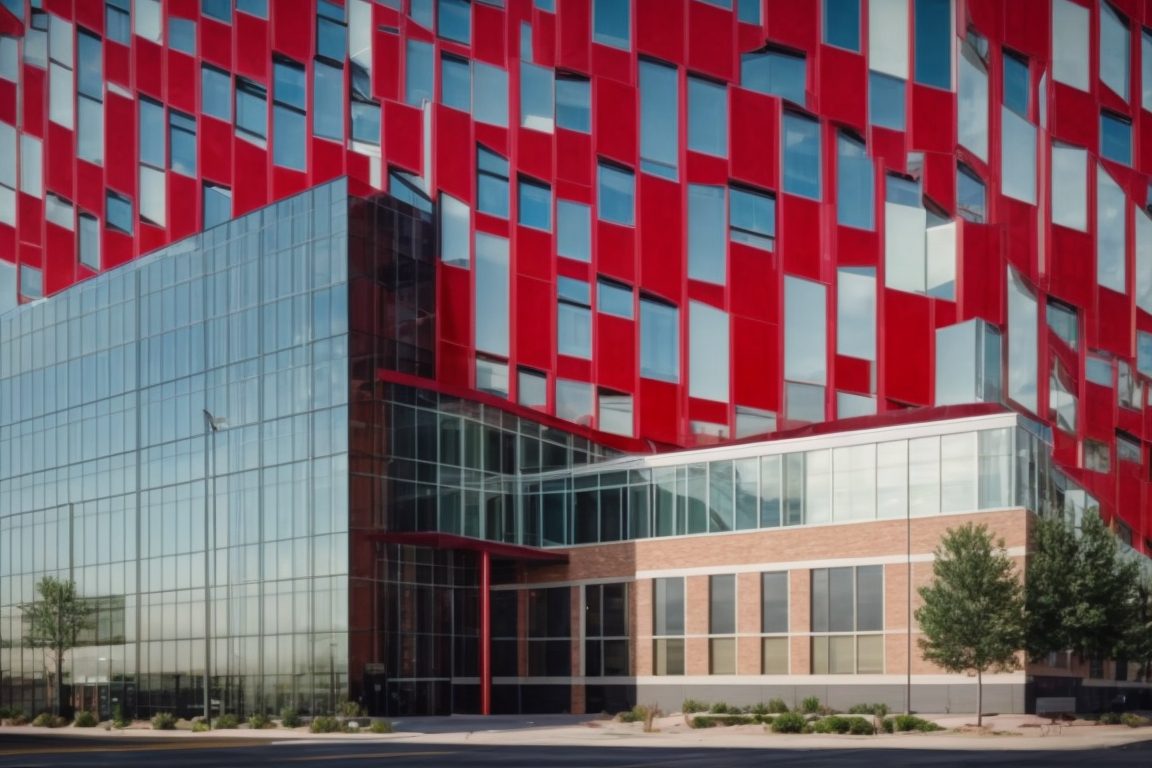 Denver commercial building with energy-efficient low-e glass windows