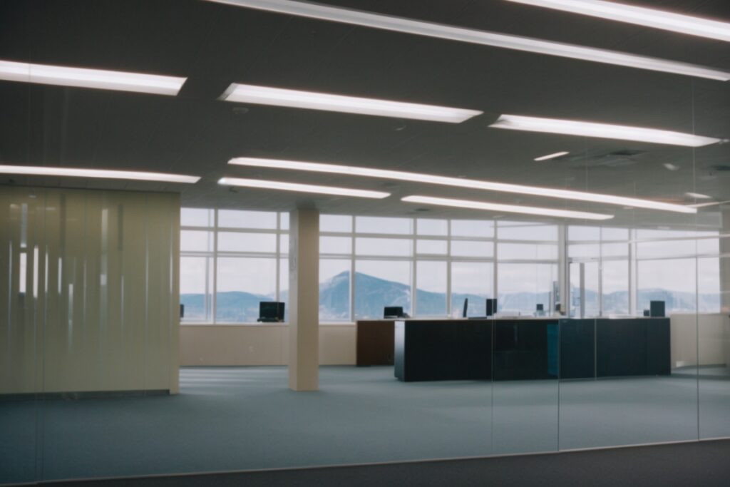 interior office space in Denver with frosted window film
