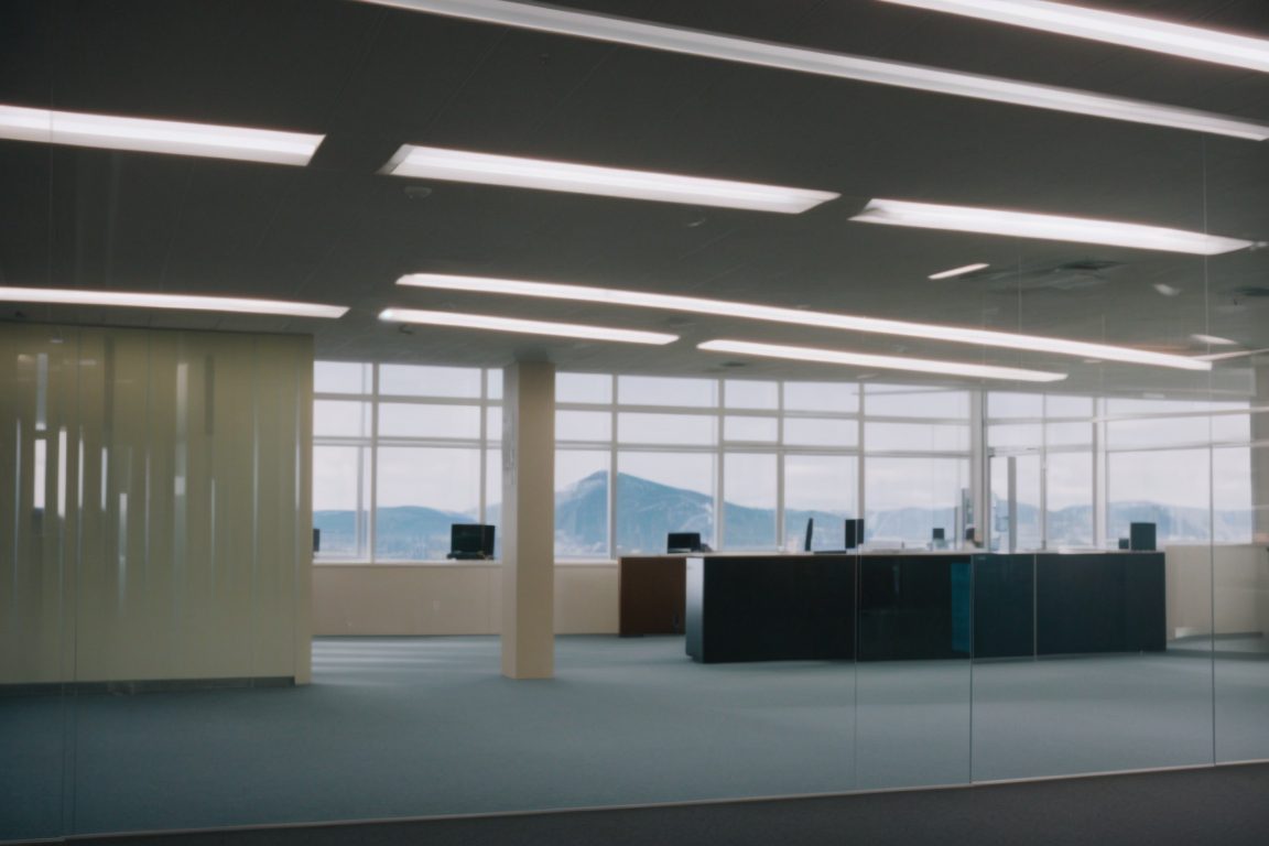 interior office space in Denver with frosted window film