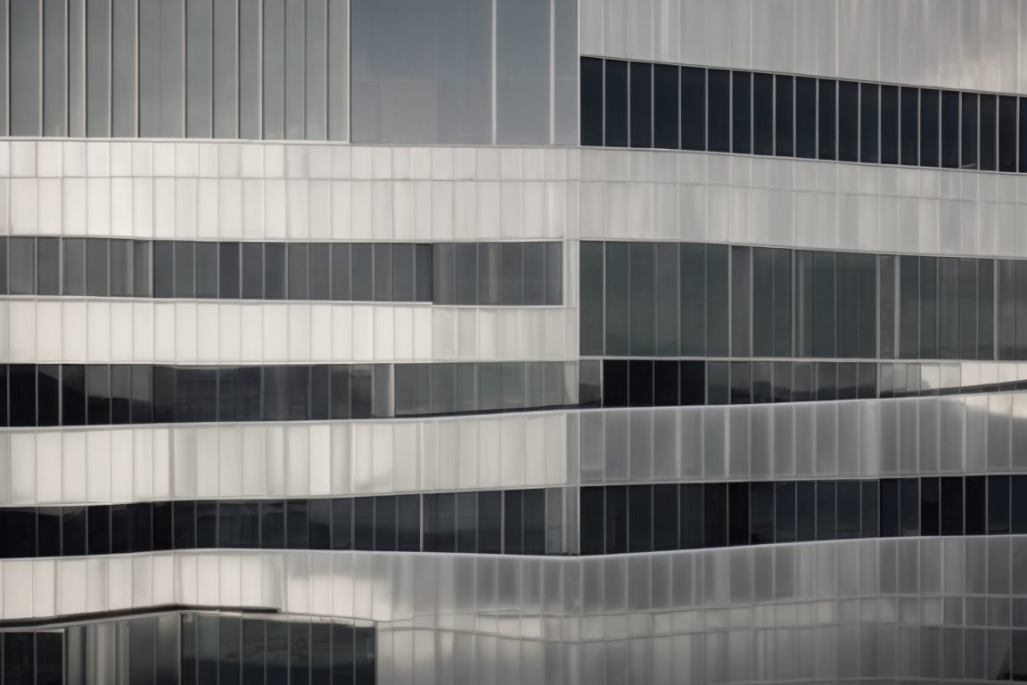 Denver building with solar window films reflecting intense sunlight