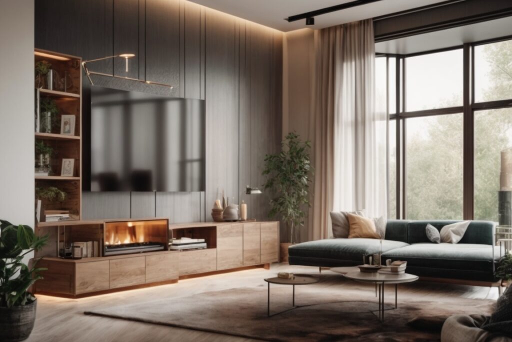 interior cozy living room with clear energy efficient window film